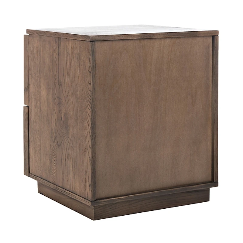 Natural Wood 2-Drawer Nightstand