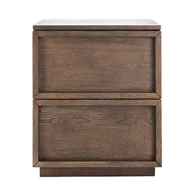 Natural Wood 2-Drawer Nightstand