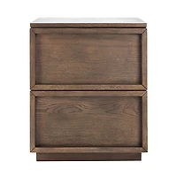 Natural Wood 2-Drawer Nightstand