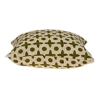 Beige and Green Patterned Pillow