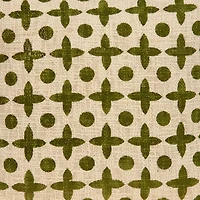 Beige and Green Patterned Pillow