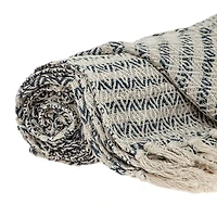 Natural Diamond Wool Handloomed Tassel Throw