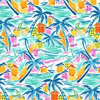 Island Waves Outdoor Pillows, Set of 2