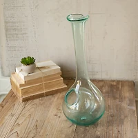 Green Glass Wine Decanter with Ice Pocket