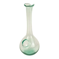 Green Glass Wine Decanter with Ice Pocket