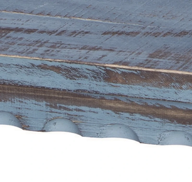 Distressed Blue Wood Antique Bench