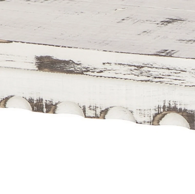 Antiquated White Farmhouse Shelf Bench