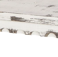 Antiquated White Farmhouse Shelf Bench