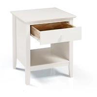 White Brazilian Pine Wood Nightstand