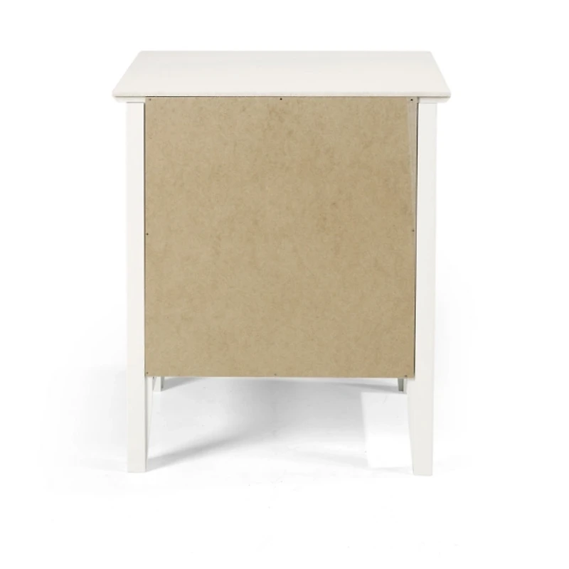 White Brazilian Pine Wood Nightstand