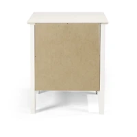 White Brazilian Pine Wood Nightstand
