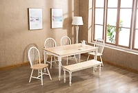 Two Toned Wood Farmhouse Dining Table