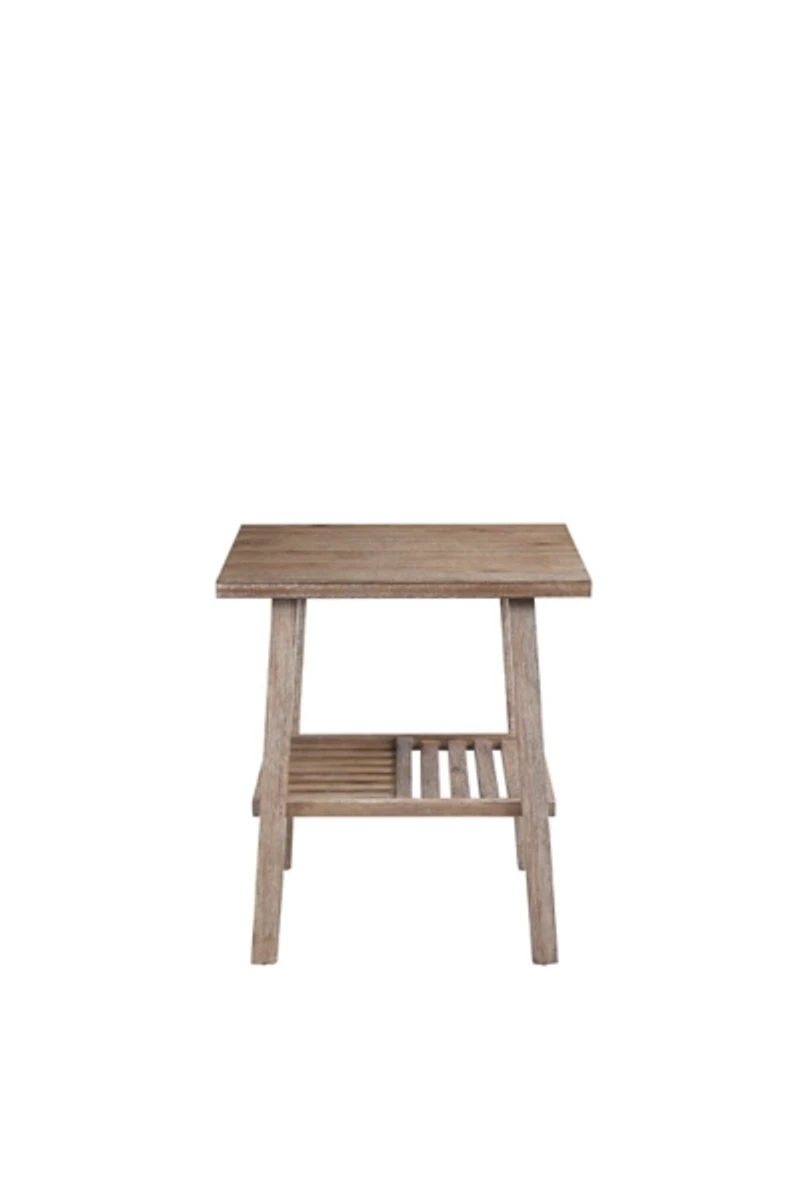 Wire Brushed Natural Accent Table
