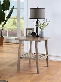 Wire Brushed Natural Accent Table