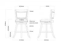 Linen and Driftwood Nailhead Swivel Counter Stool