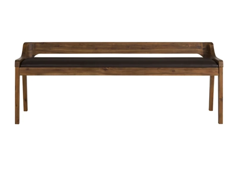 Chestnut Acacia Wood Cushioned Bench