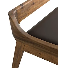 Chestnut Acacia Wood Cushioned Bench