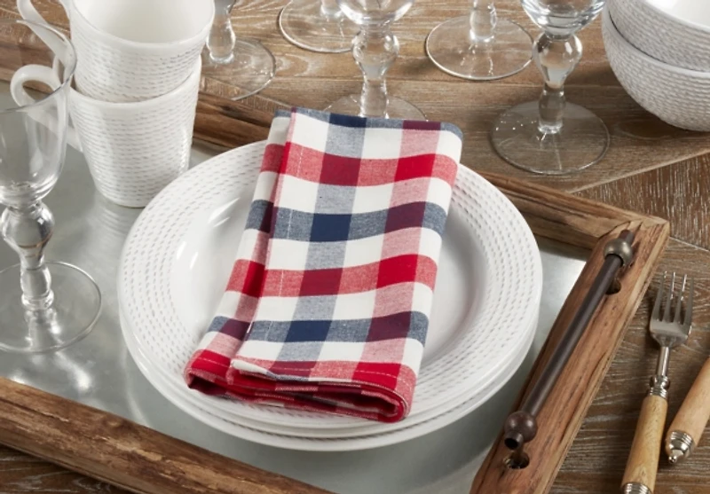 Patriotic Gingham 4-pc. Napkin Set