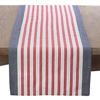 Patriotic Striped Chambray Table Runner