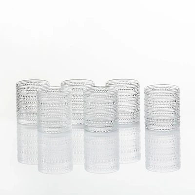 Fortessa Clear Bead Short Glasses, Set of 6