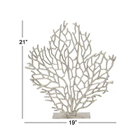 Silver Metallic Coastal Branch Statue