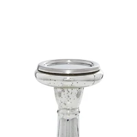 Mercury Glass Silver Candle Holders, Set of 3