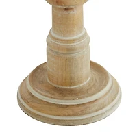 Natural Mango Wood Pillar Candle Holders, Set of 3