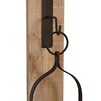 Hanging Lantern Fir Wood and Iron Sconce