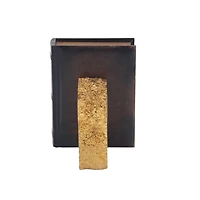 Gray and Gold Marble Geode Bookends, Set of 2