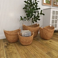 Dutch Woven Seagrass Baskets, Set of 4