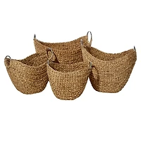 Dutch Woven Seagrass Baskets, Set of 4