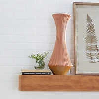 Matte Terracotta Fluted Ceramic Vase, 20 in.