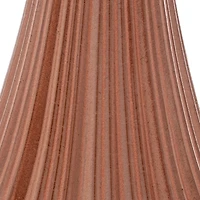 Matte Terracotta Fluted Ceramic Vase, 20 in.