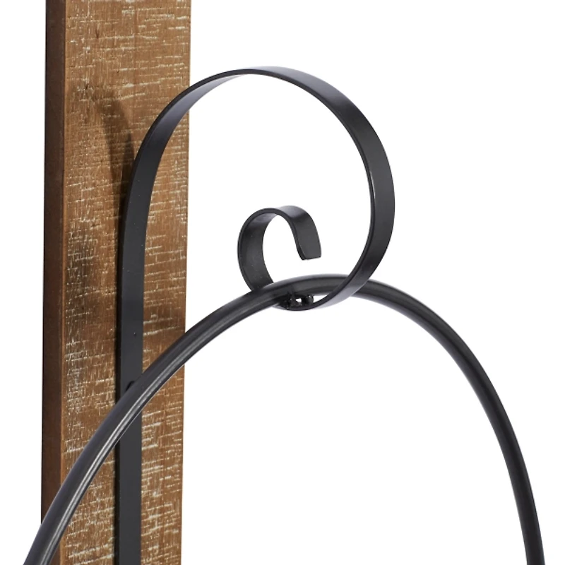 Black Hoop Glass Sleeve Wall Sconce, 28 in.