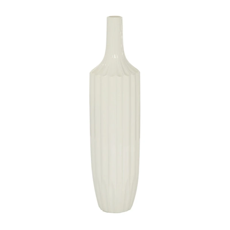 Slender Curtain Ribbed Vase, 19 in.