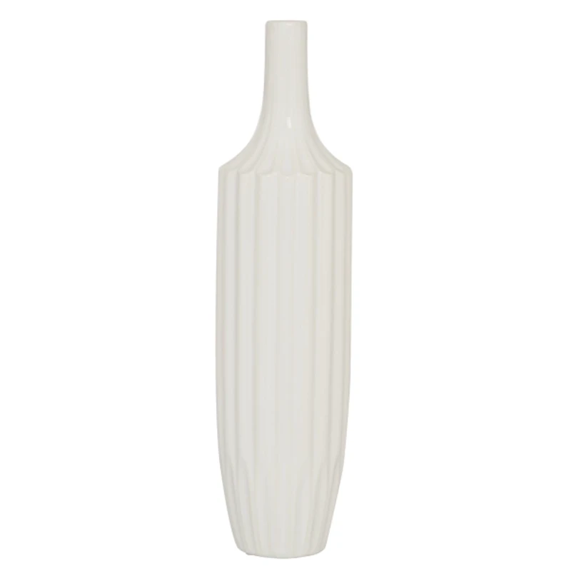 Slender Curtain Ribbed Vase, 19 in.