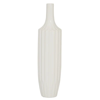 Slender Curtain Ribbed Vase, 19 in.