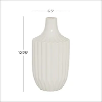 Slender Curtain Ribbed Vase, 13 in.