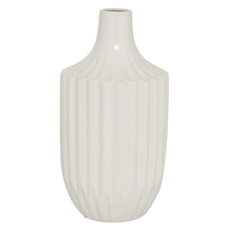 Slender Curtain Ribbed Vase, 13 in.