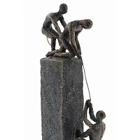 Gray Polystone Rock Climber Sculpture