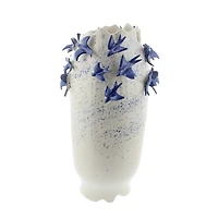 White Ceramic Coastal Vase, 18 in.