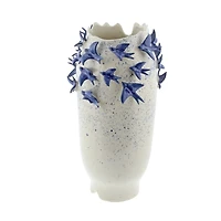 White Ceramic Coastal Vase, 18 in.