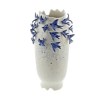 White Ceramic Coastal Vase, 18 in.