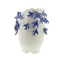 White Ceramic Coastal Vase, 12 in.
