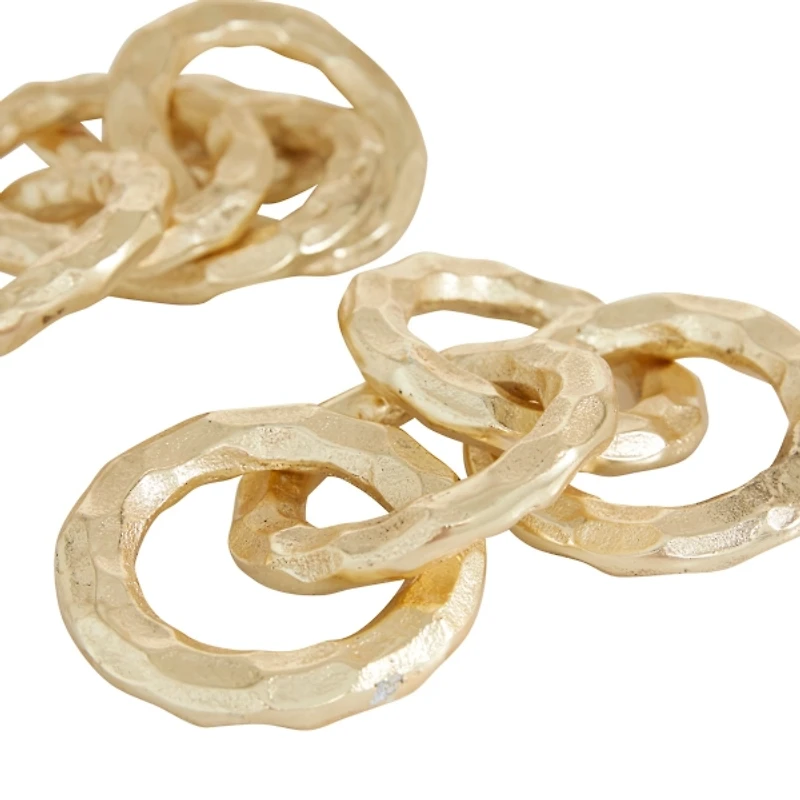Gold Aluminum Chain Link Sculptures, Set of 2