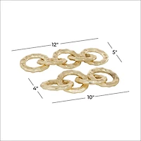 Gold Aluminum Chain Link Sculptures, Set of 2