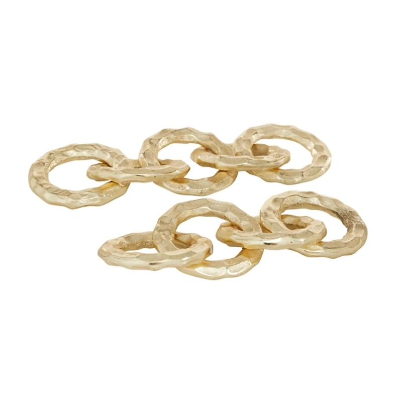 Gold Aluminum Chain Link Sculptures, Set of 2