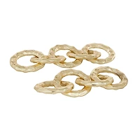 Gold Aluminum Chain Link Sculptures, Set of 2