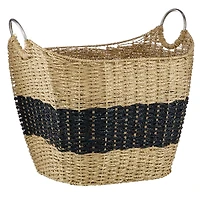 Striped Natural Seagrass Basket