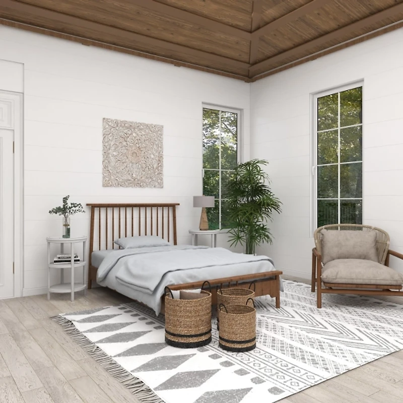 Black Stripe Sea Grass Baskets, Set of 3